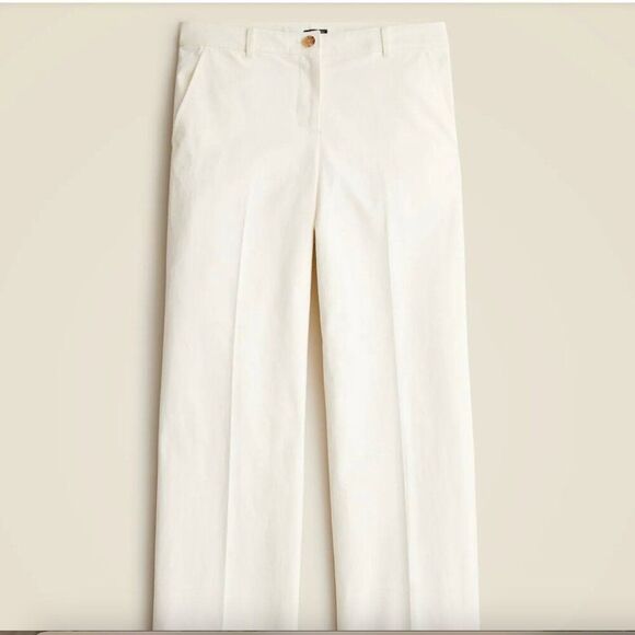 J. Crew CC447 Full-length wide-leg trouser in cotton blend NWT size 0 - Picture 3 of 11